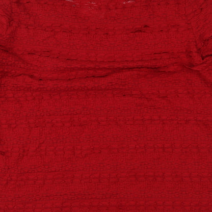 Per Una Womens Red Polyester Basic Blouse Size M V-Neck