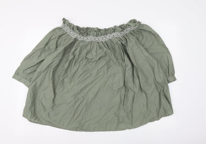 Womens UK Size 14 Marks and Spencer Green Basic Blouse
