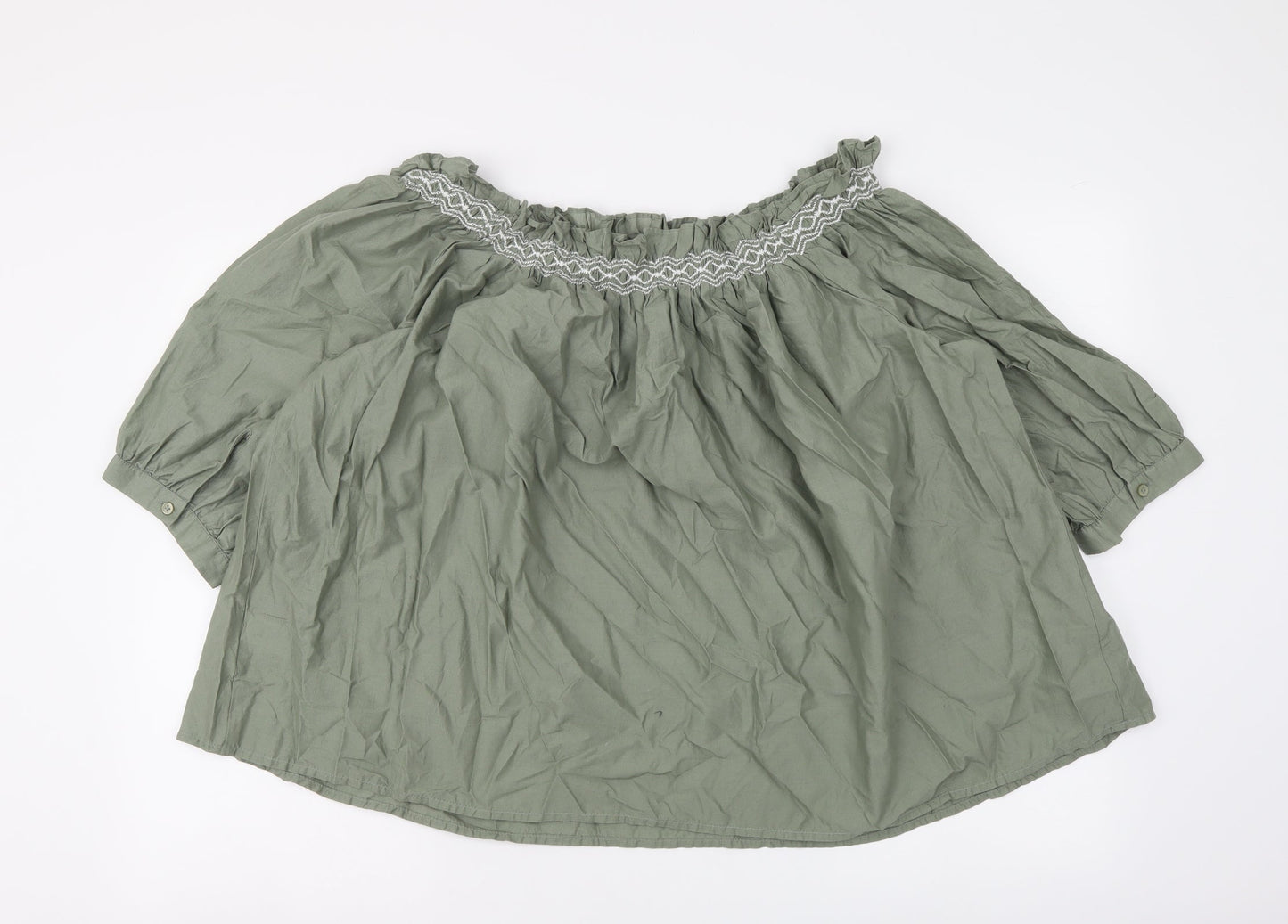 Womens UK Size 14 Marks and Spencer Green Basic Blouse