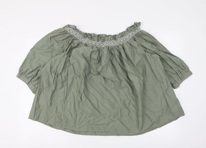 Womens UK Size 14 Marks and Spencer Green Basic Blouse