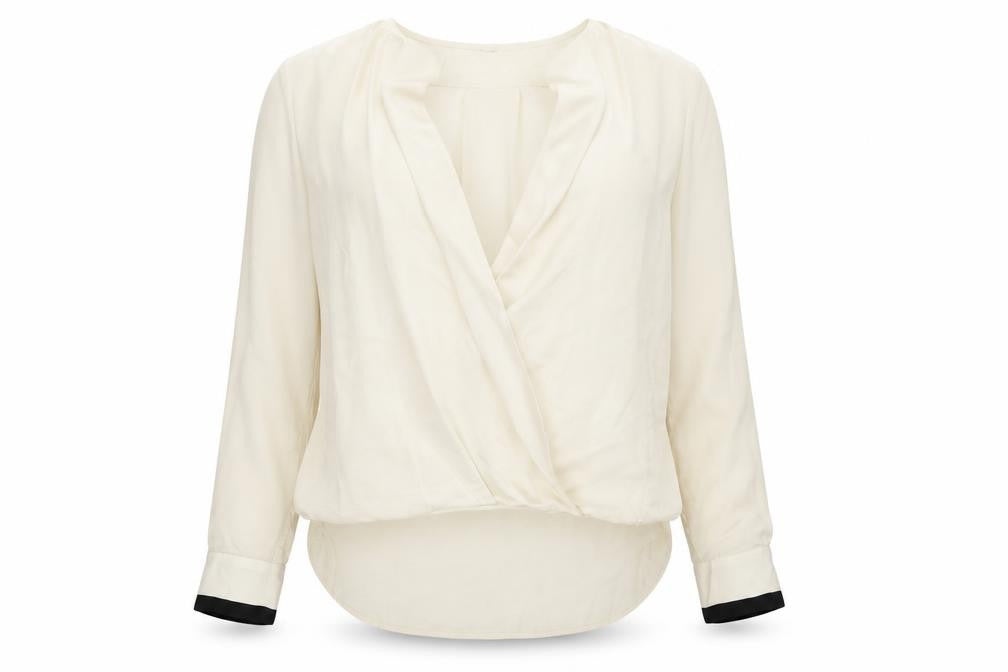 Womens UK Size XS Mango Beige Basic Blouse