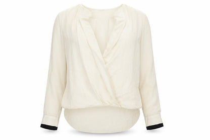 Womens UK Size XS Mango Beige Basic Blouse