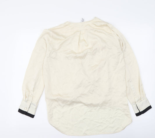 Womens UK Size XS Mango Beige Basic Blouse