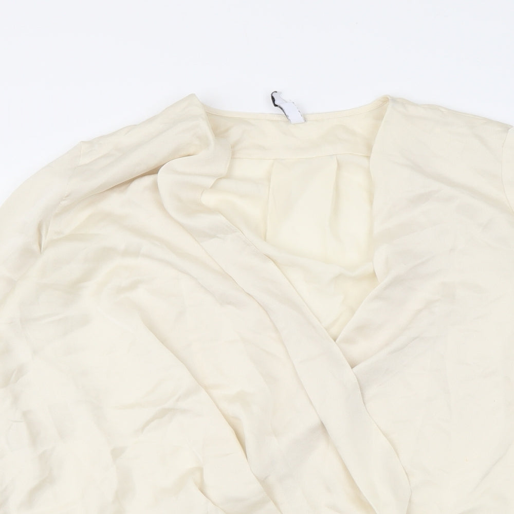 Womens UK Size XS Mango Beige Basic Blouse