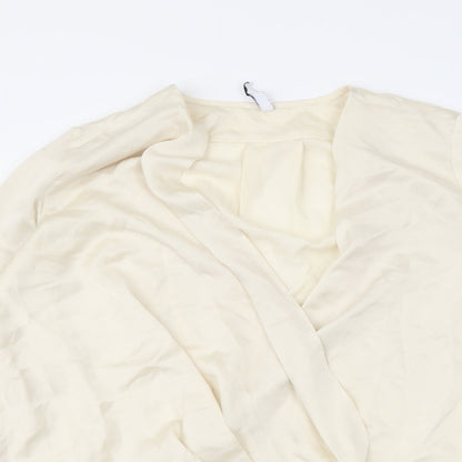 Womens UK Size XS Mango Beige Basic Blouse