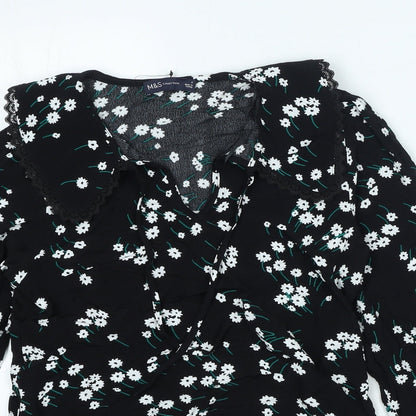 Womens UK Size 6 Marks and Spencer Black Basic Blouse