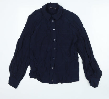 Womens UK Size 6 Marks and Spencer Blue Basic Button-Up