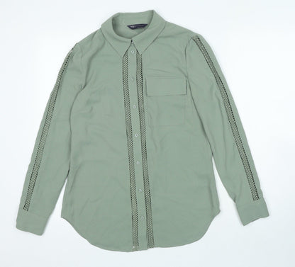 Womens UK Size 6 Marks and Spencer Green Basic Button-Up