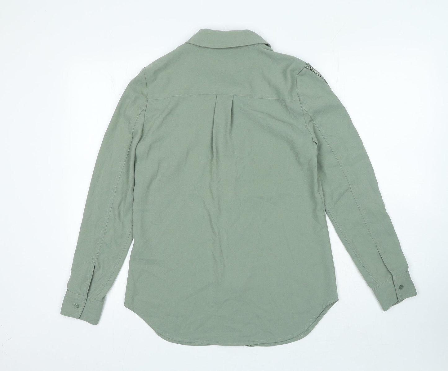 Womens UK Size 6 Marks and Spencer Green Basic Button-Up