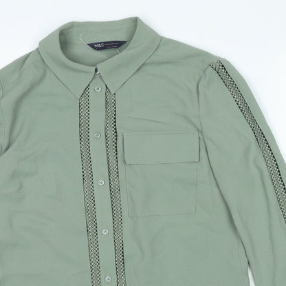Womens UK Size 6 Marks and Spencer Green Basic Button-Up