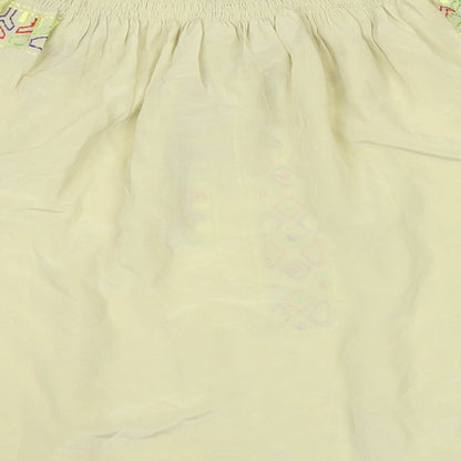 Kas New York Womens Beige Geometric Polyester Basic Blouse Size L Boat Neck