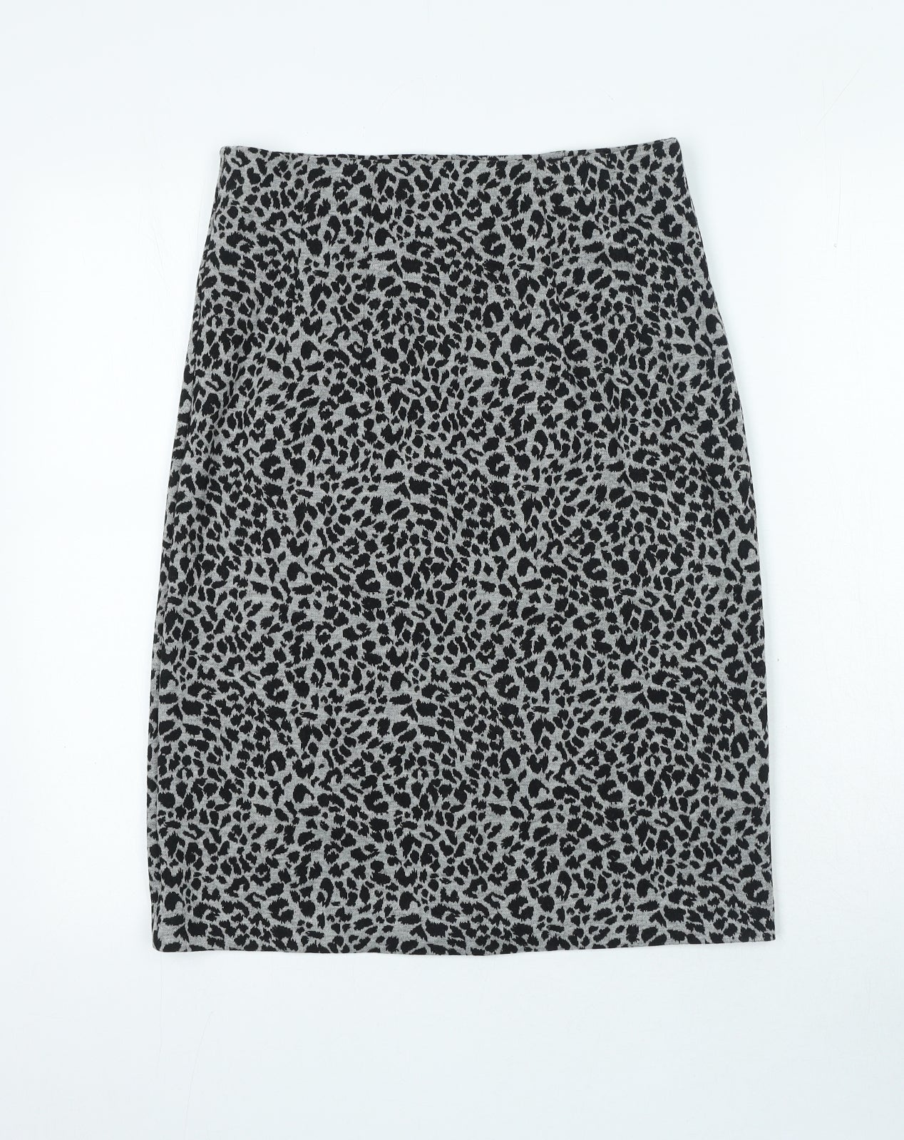 Marks and Spencer Womens Grey Animal Print Polyester Straight & Pencil Skirt Size 10