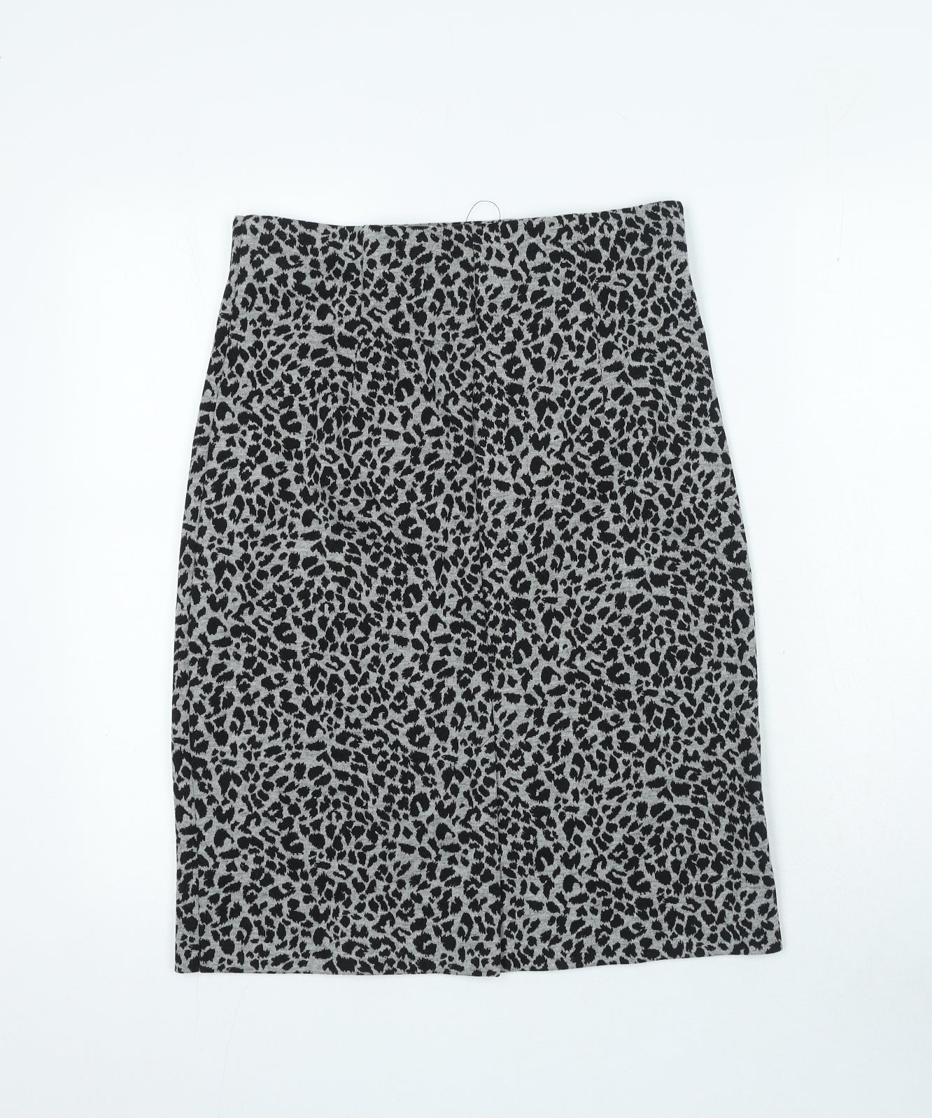 Marks and Spencer Womens Grey Animal Print Polyester Straight & Pencil Skirt Size 10