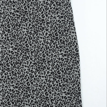 Marks and Spencer Womens Grey Animal Print Polyester Straight & Pencil Skirt Size 10