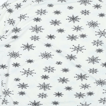 TU Womens White Round Neck Geometric Polyester Pullover Jumper Size 12 - Snowflakes
