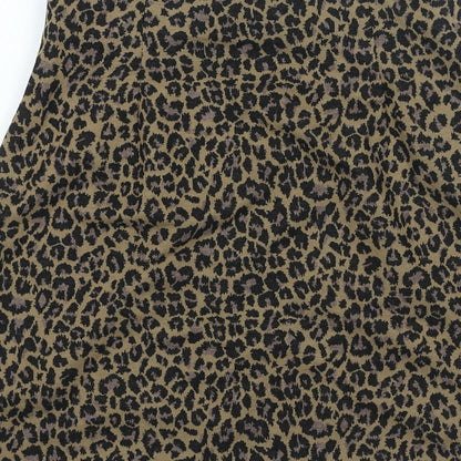 Marks and Spencer Womens Black Animal Print Polyester Mini Skirt Size 66 in