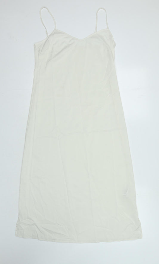 Marks and Spencer Womens Ivory Polyester Maxi Size 8 V-Neck
