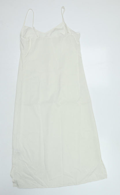 Marks and Spencer Womens Ivory Polyester Maxi Size 8 V-Neck