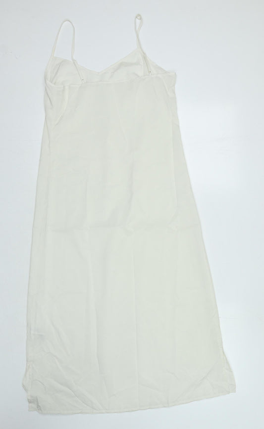 Marks and Spencer Womens Ivory Polyester Maxi Size 8 V-Neck