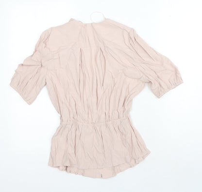 Marks and Spencer Womens Pink Viscose Basic Blouse Size 8 Sweetheart