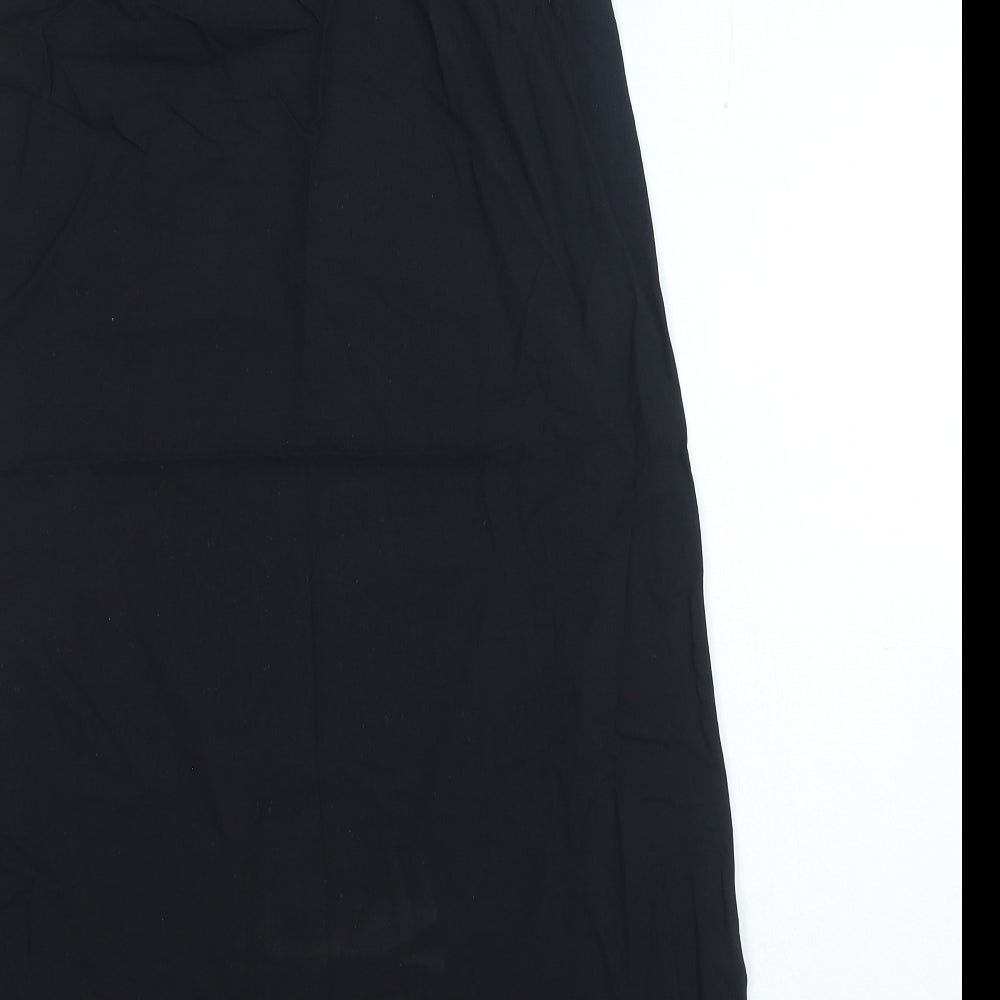 Marks and Spencer Womens Black Cotton A-Line Size 8 V-Neck Pullover