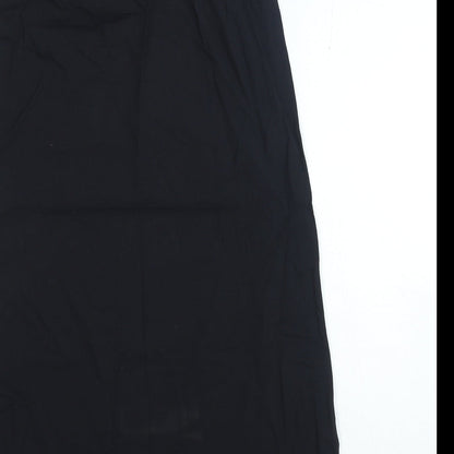Marks and Spencer Womens Black Cotton A-Line Size 8 V-Neck Pullover