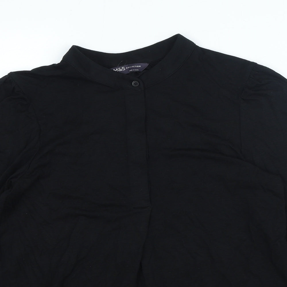 Womens UK Size 6 Marks and Spencer Black Basic Blouse
