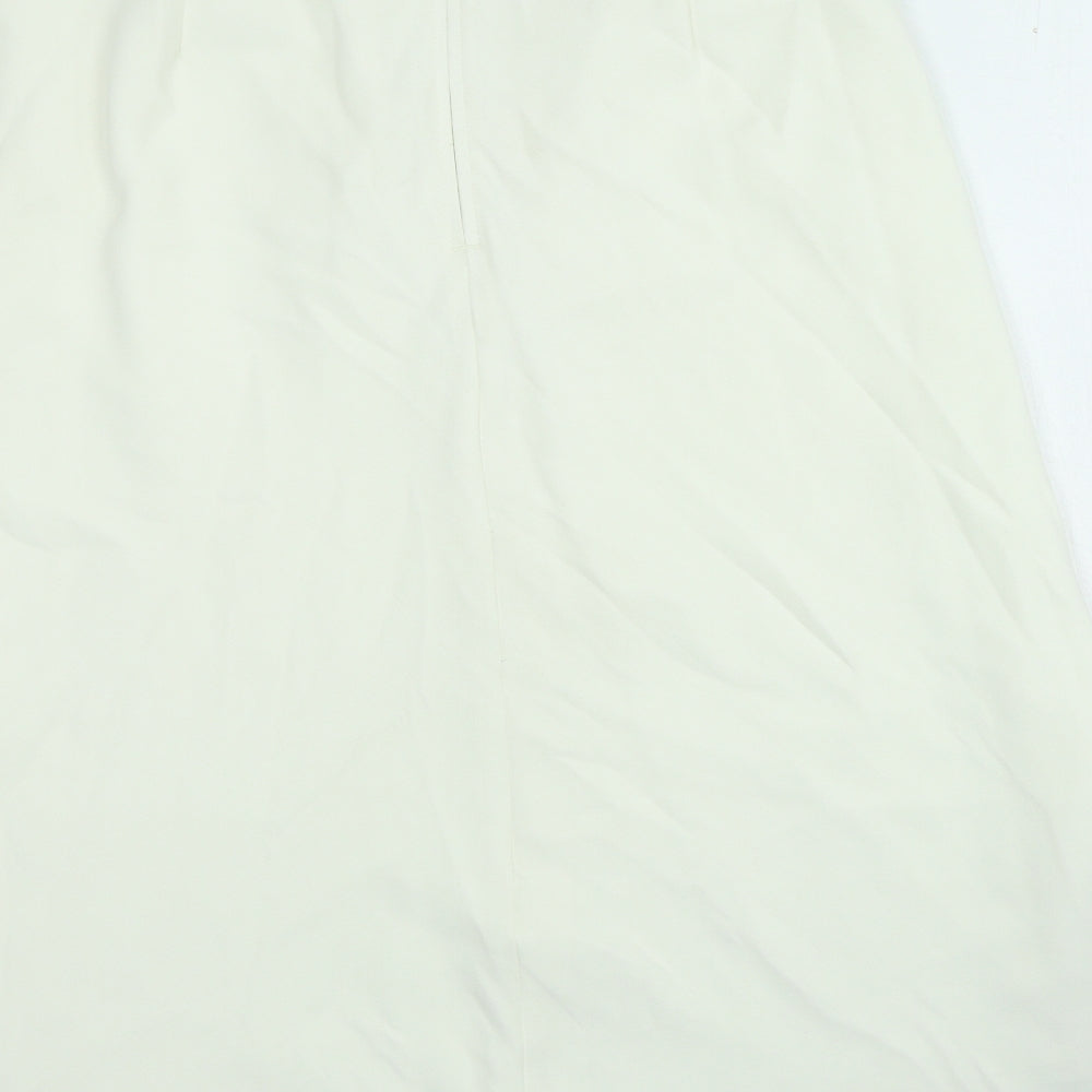 Marks and Spencer Womens Ivory Polyester A-Line Skirt Size 16 Zip