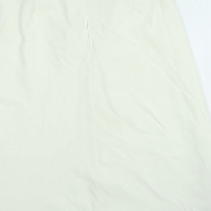 Marks and Spencer Womens Ivory Polyester A-Line Skirt Size 16 Zip