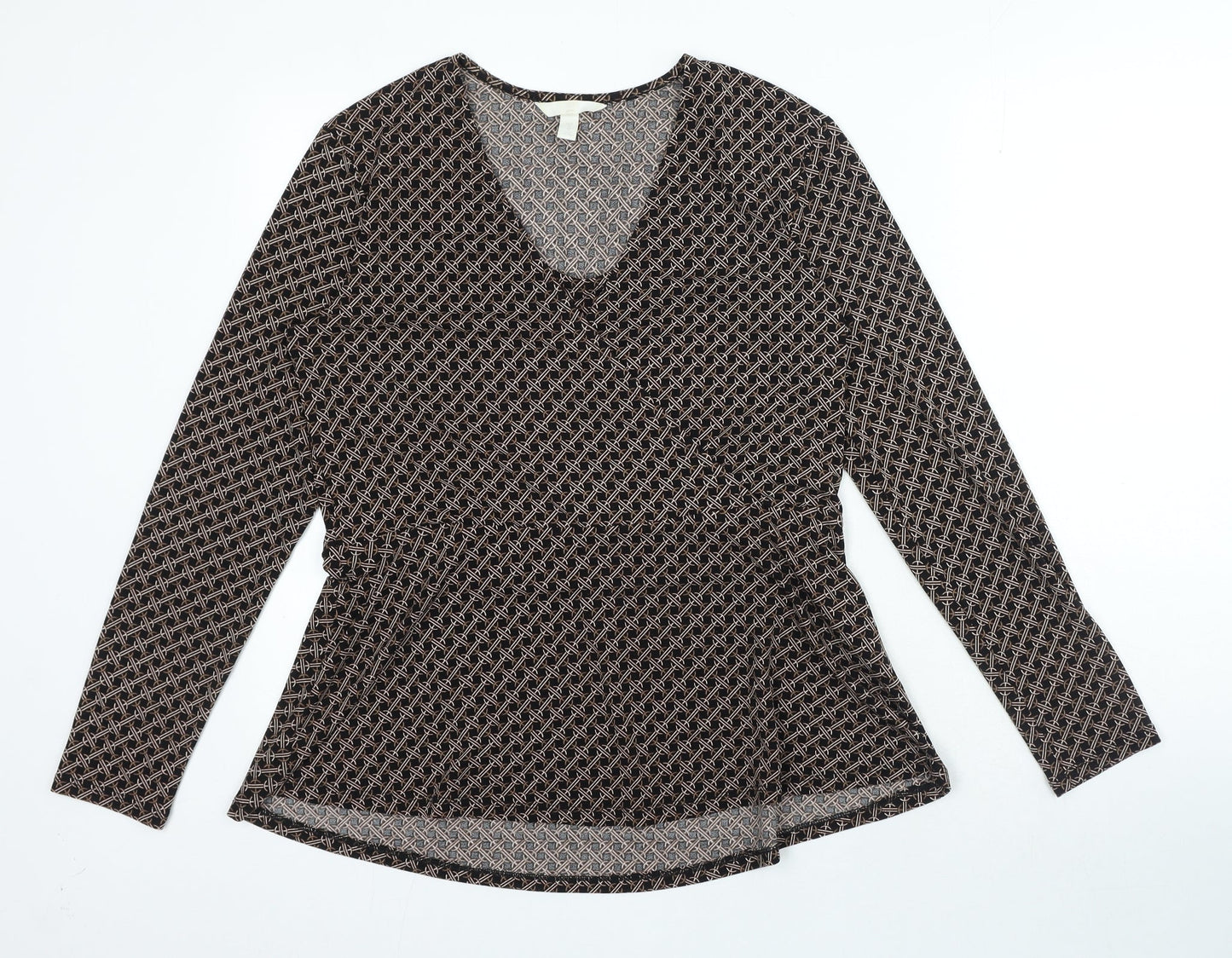 Womens UK Size M H&M Brown Basic Blouse