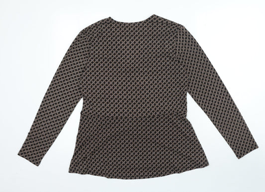 Womens UK Size M H&M Brown Basic Blouse