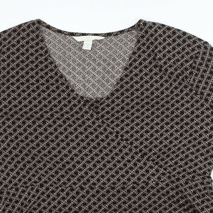 Womens UK Size M H&M Brown Basic Blouse