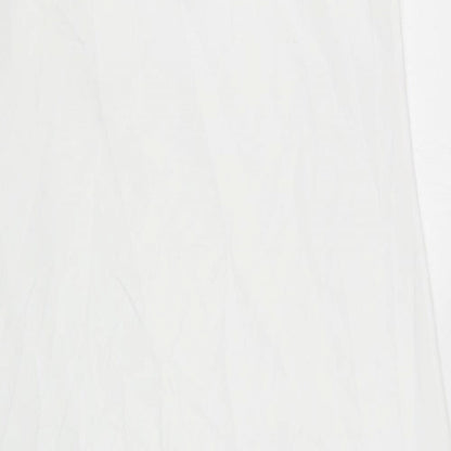 Marks and Spencer Womens White Polyester Slip Dress Size 12 V-Neck Pullover
