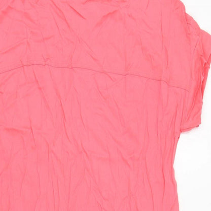 Marks and Spencer Womens Pink Viscose Mini Size 10 Round Neck Pullover