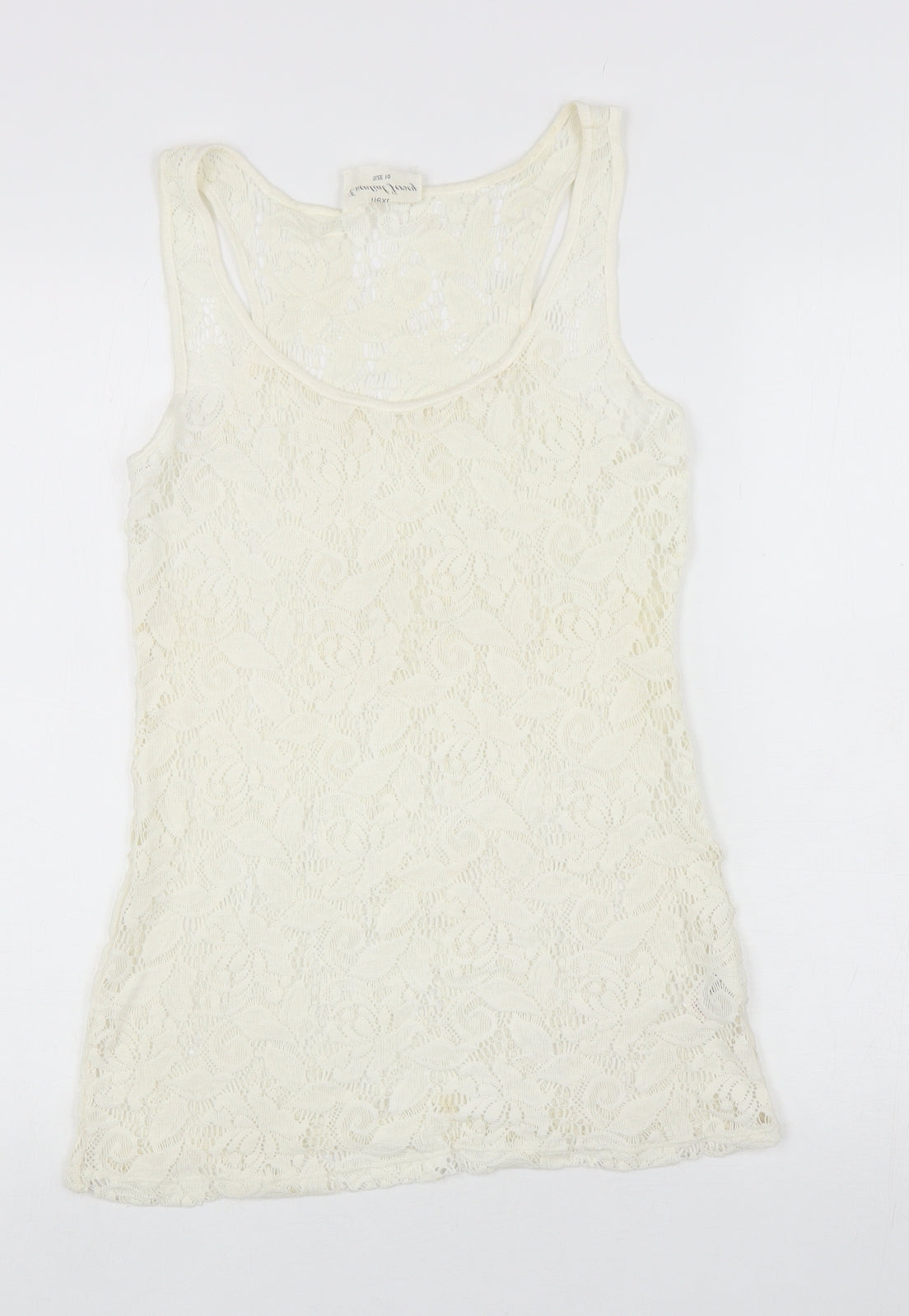 Womens UK Size 10 NEXT Ivory Basic Tank
