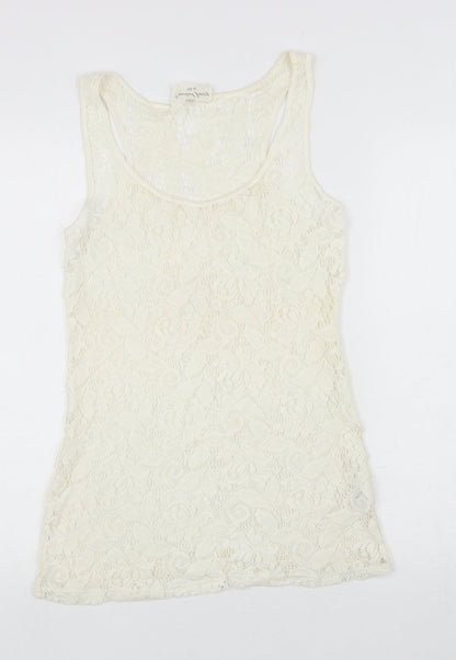 Womens UK Size 10 NEXT Ivory Basic Tank