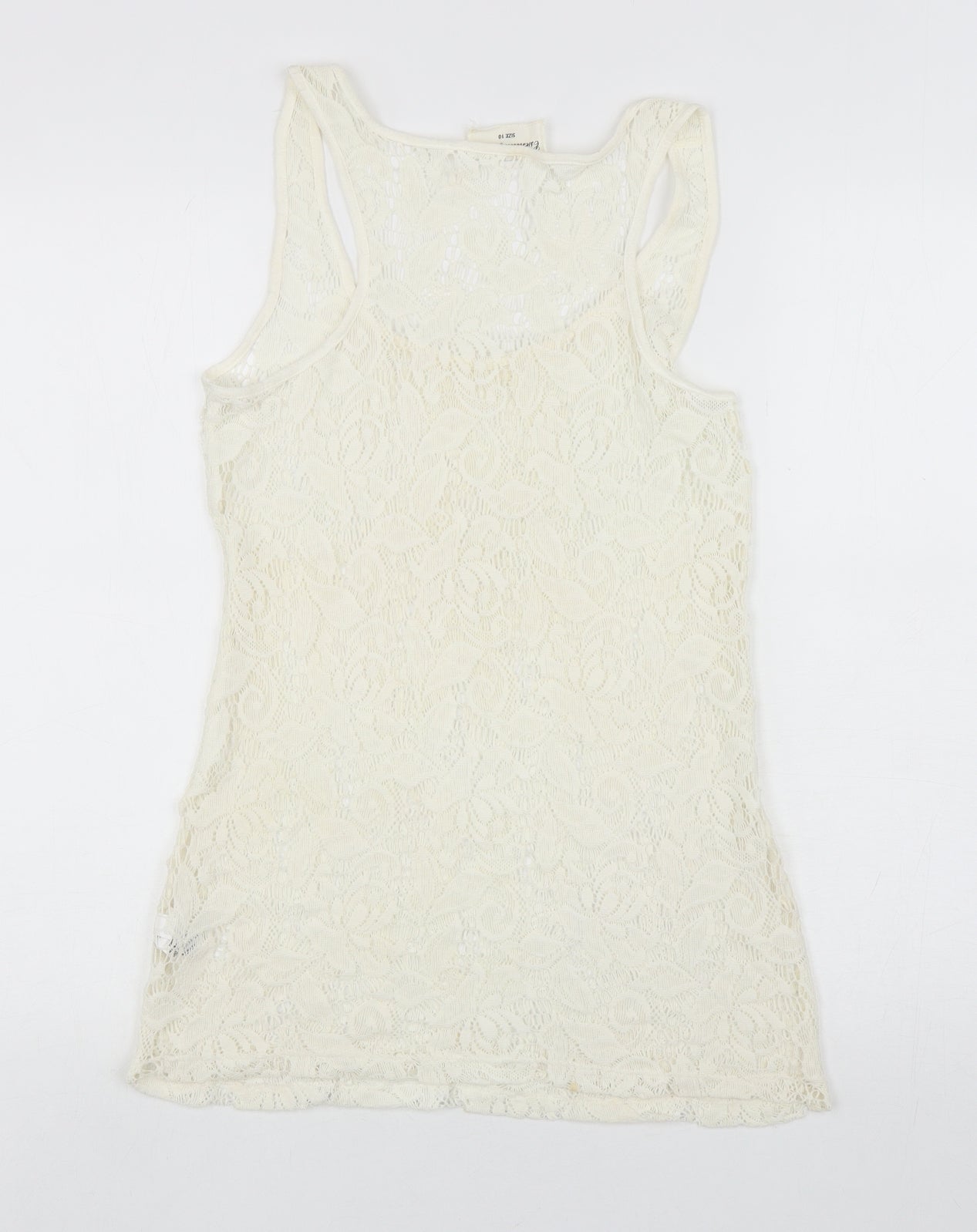 Womens UK Size 10 NEXT Ivory Basic Tank