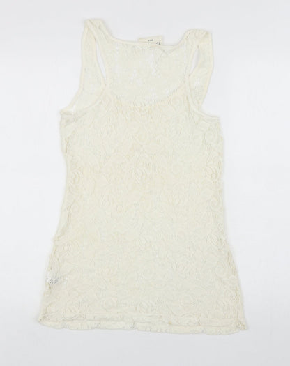 Womens UK Size 10 NEXT Ivory Basic Tank