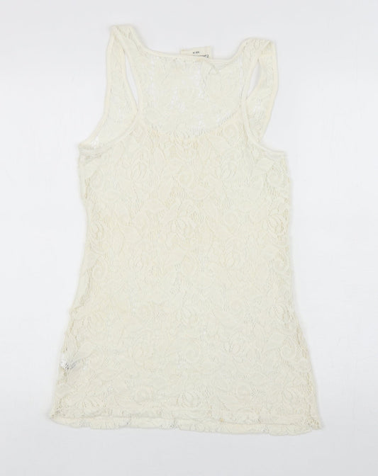 Womens UK Size 10 NEXT Ivory Basic Tank