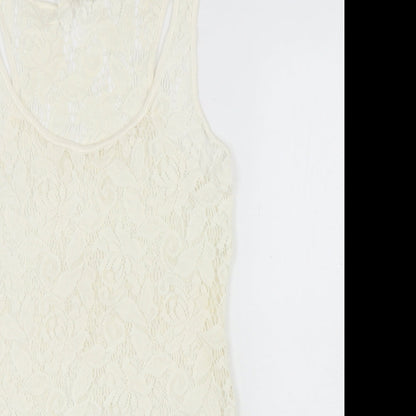 Womens UK Size 10 NEXT Ivory Basic Tank