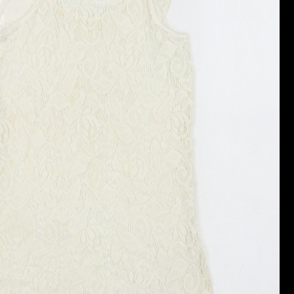 Womens UK Size 10 NEXT Ivory Basic Tank