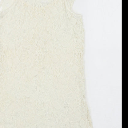 Womens UK Size 10 NEXT Ivory Basic Tank