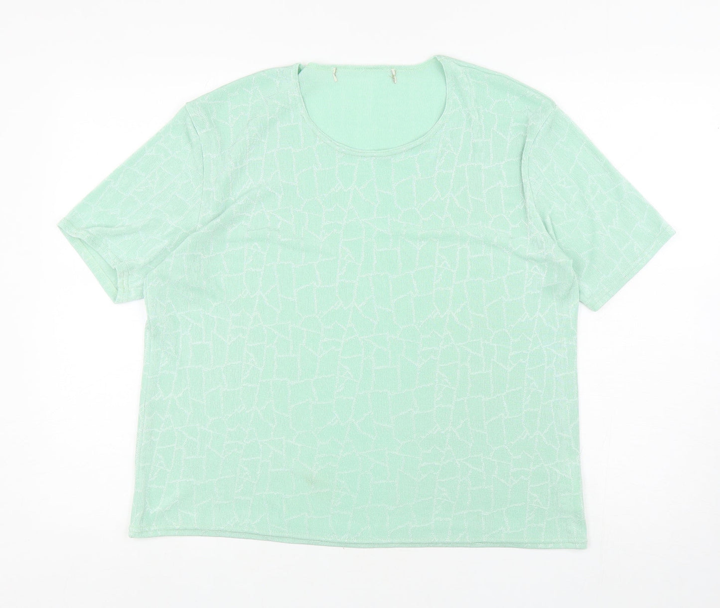 Womens UK Size L Preworn Green Basic T-Shirt