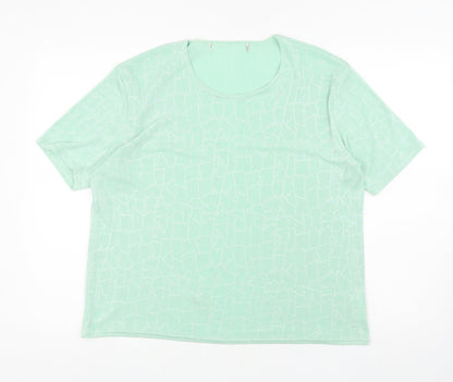 Womens UK Size L Preworn Green Basic T-Shirt