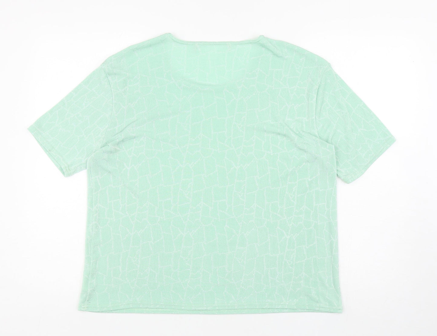 Womens UK Size L Preworn Green Basic T-Shirt