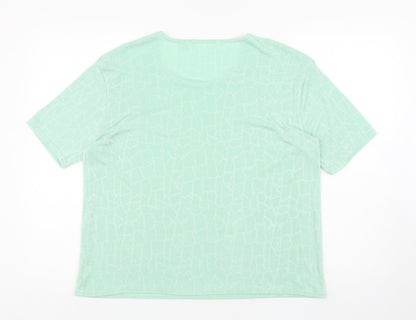 Womens UK Size L Preworn Green Basic T-Shirt