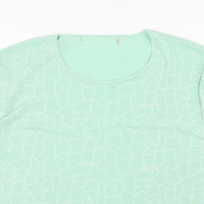 Womens UK Size L Preworn Green Basic T-Shirt
