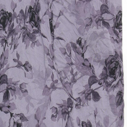 Autograph Womens Purple Floral Viscose Harem Trousers Size 10 L20 in Regular