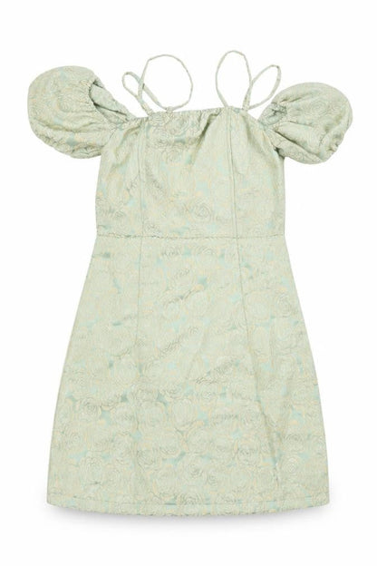 NAANAA Womens Green Floral Polyester Mini Size 10 Off the Shoulder Zip - Adjustable straps