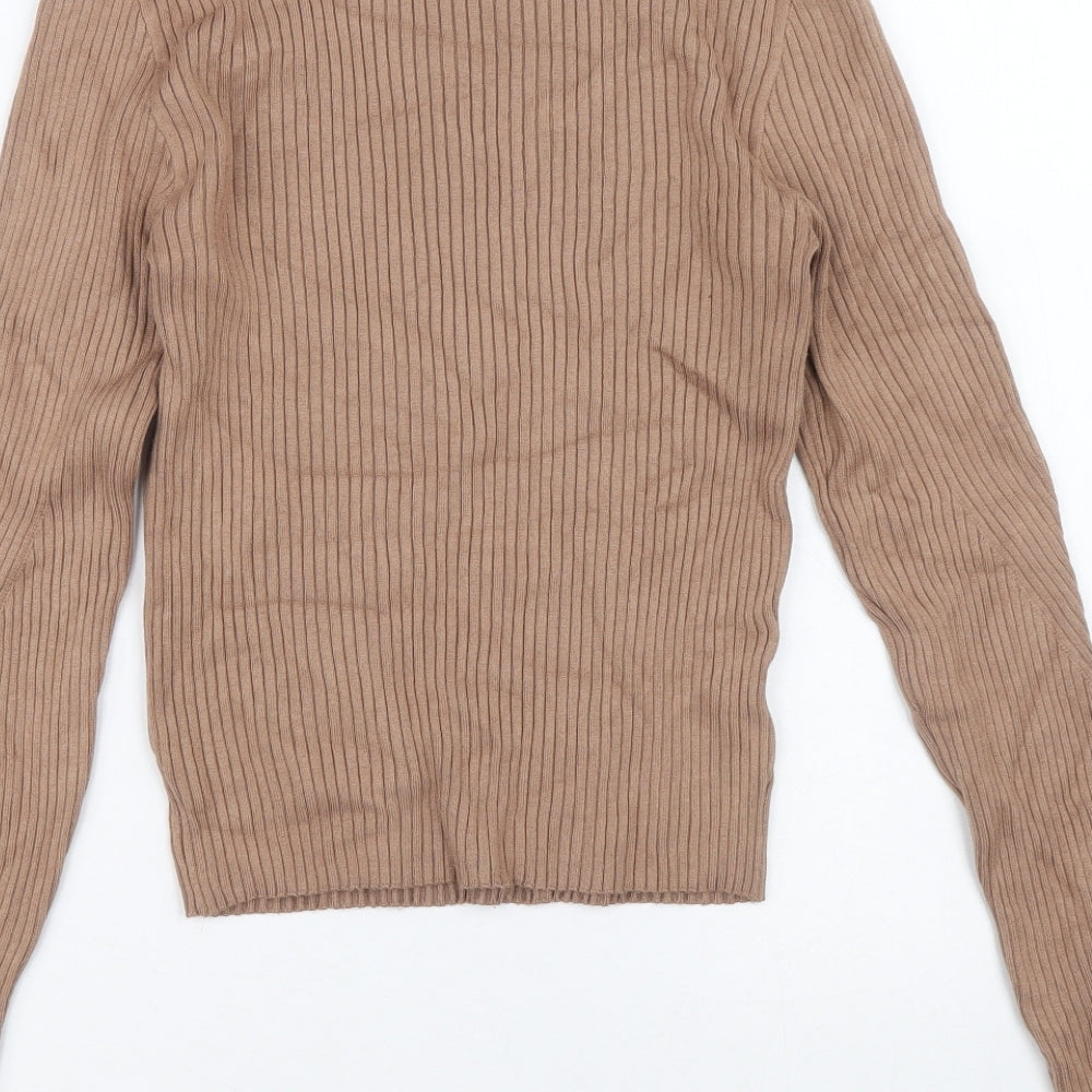 Womens UK Size 30 Bershka Beige Pullover Jumper